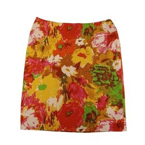 Vintage Talbots Floral print skirt cotton short skirt 8P